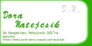 dora matejcsik business card